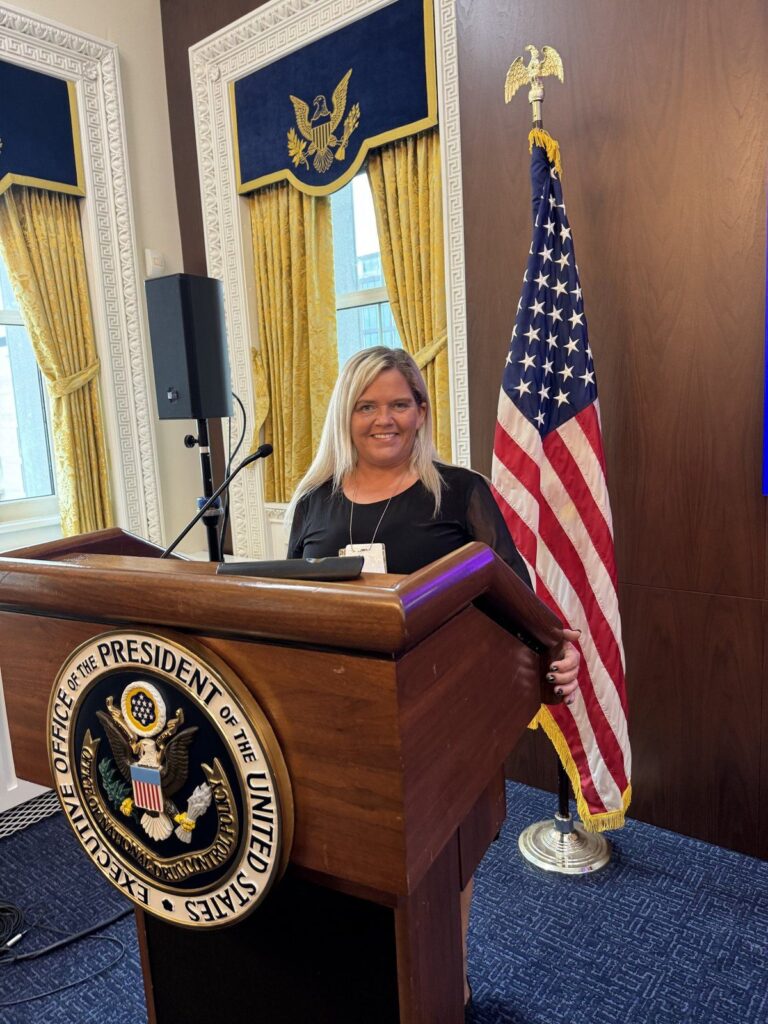 Candace Alley at the White House podium, Office of National Drug Control Policy, September 2026